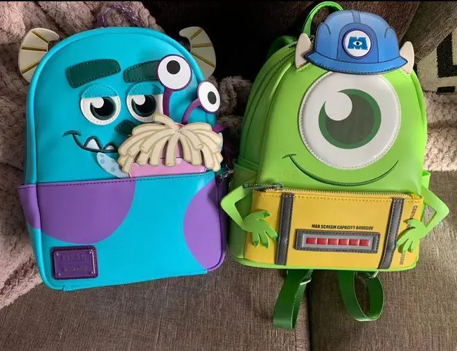 Anime Disney Stitch Monster University Wazowski Sullivan Backpack Cartoon Students Schoolbags Handbag Fashion Boy Girl Gift Bag