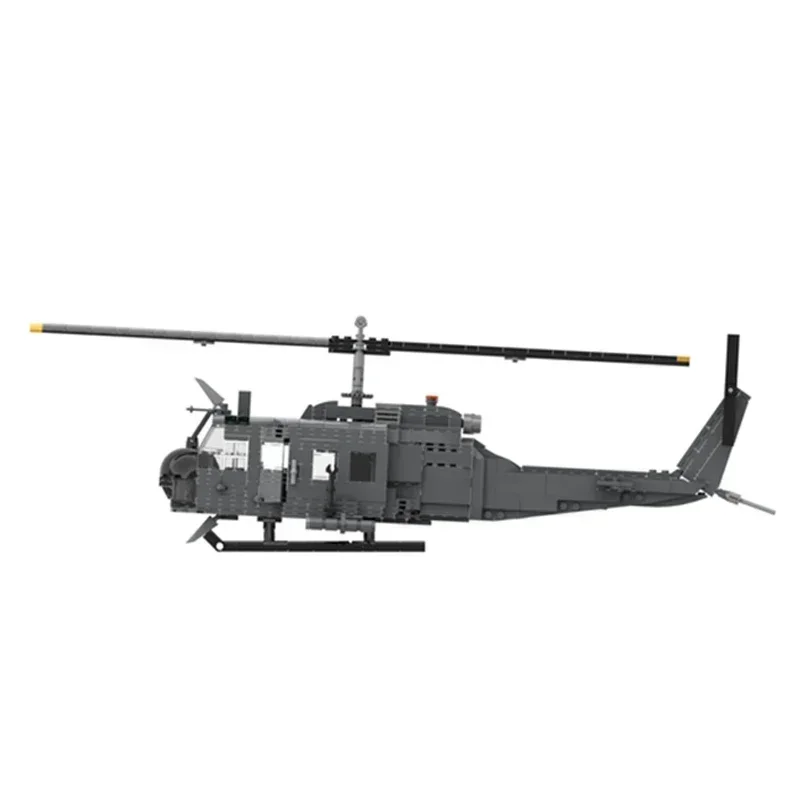 Military Model Moc Building Bricks UH-1H Iroquois Huey Helicopter Technology Modular Blocks Gift Christmas Toy DIY Sets Assembly