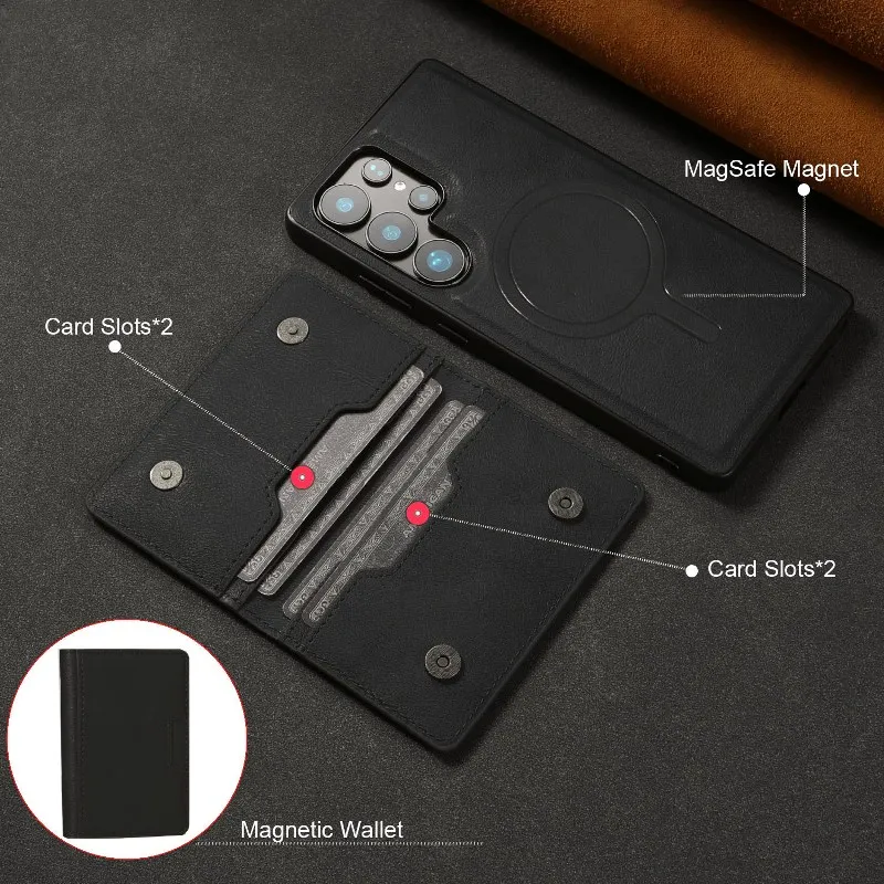 Abnehmbare magnetische Flip Wallet Case Ledertasche für Samsung Galaxy A14 A15 A16 A34 A35 A36 A52 A53 A54 A55 A56