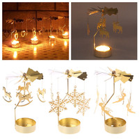 Spinning Rotary Carousel Tea Light Candle Holder Stand Light Gift Wedding Decor