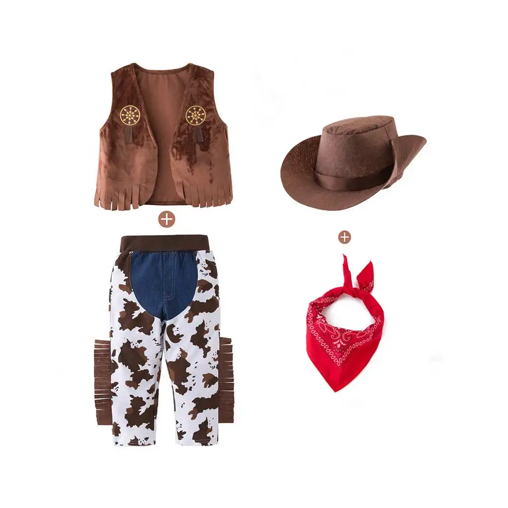 Chapeau et casquette de cosplay de cow-boy pour enfants, tenues pour petit garçon, déguisement pour enfants, costume de festival d'Halloween, filet imbibé