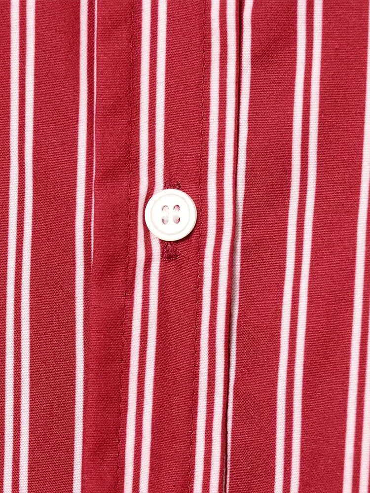 قميص نسائي فضفاض مخطط بأكمام طويلة وياقة أنيقة ومتعددة الاستخدامات على الطراز الأوروبي #6