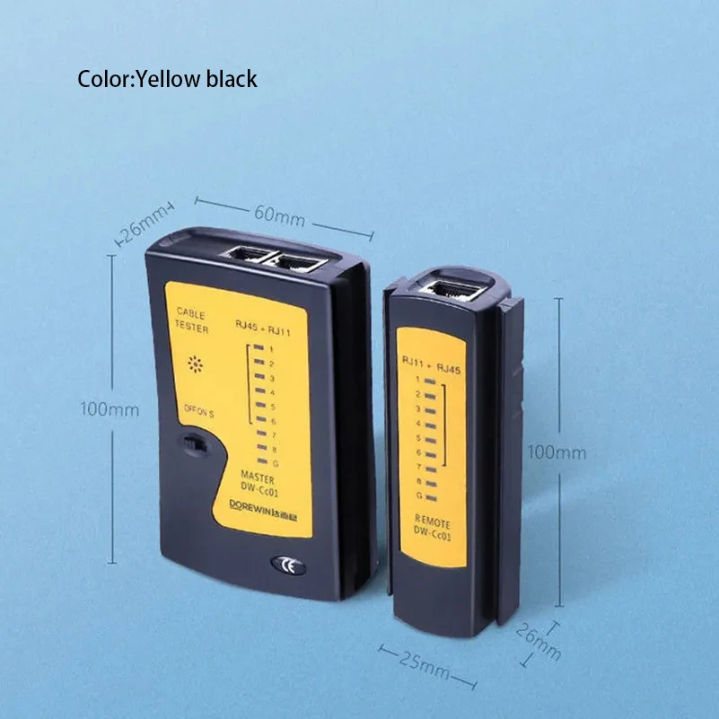 Tester kabli sieciowych LAN Tester ciągłości dla RJ45 RJ11 RJ12 Skręcone połączenia parowe CAT5/CAT6/CAT7 Narzędzie do testowania przewodów LAN