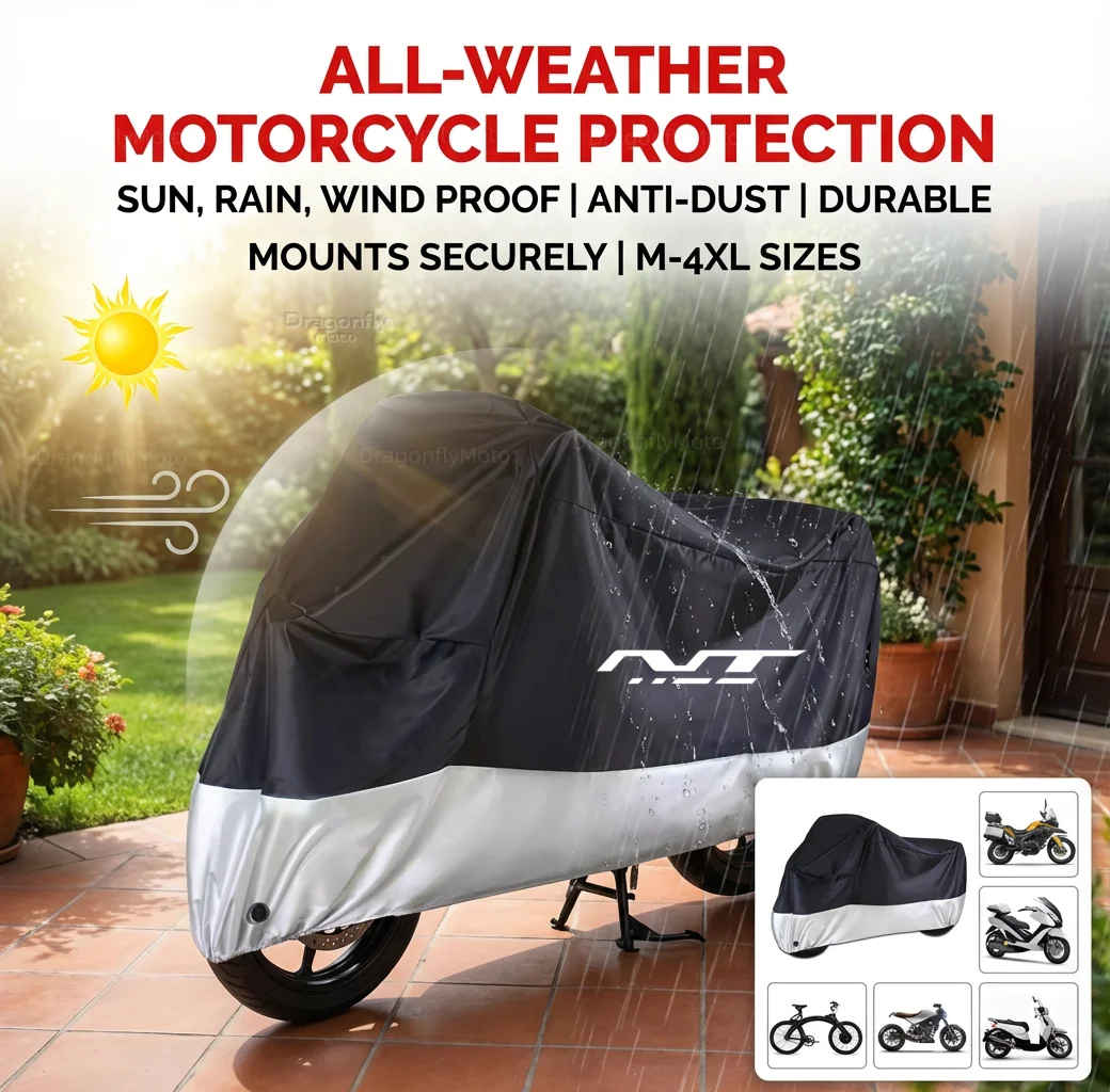 

For Honda NT1100 NT 1100 2022 2023 All Season Motorcycle Cover Silver Black Waterproof Dustproof UV Protection with Lock Holes