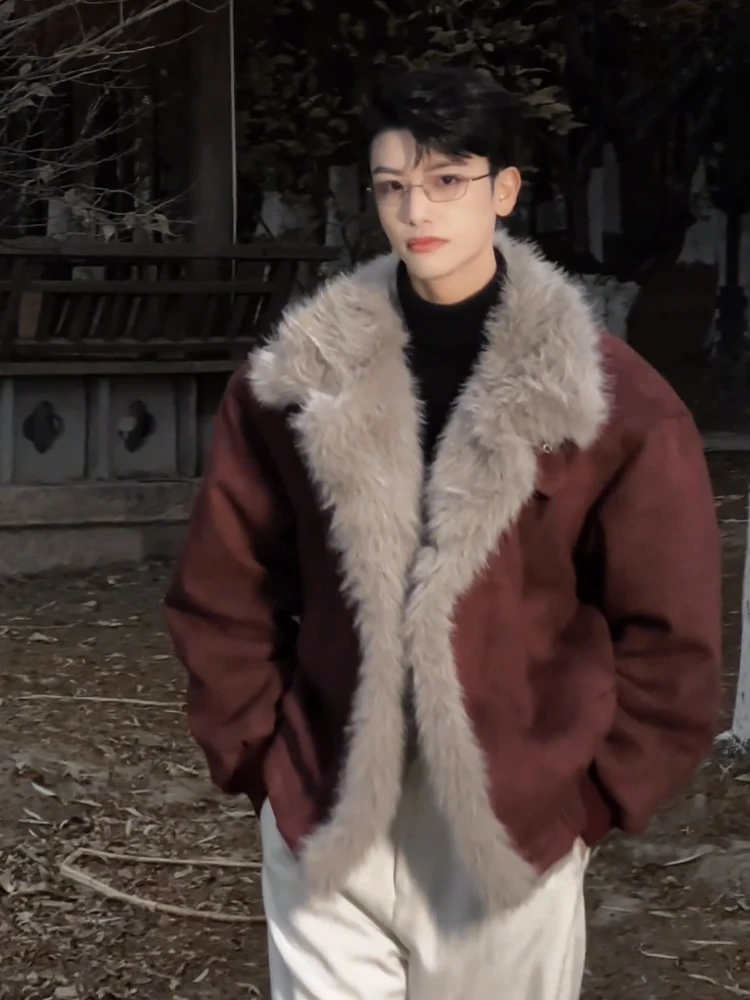 Fashion Fur Integration Short Padded Cotton Jacket Men 2025 Winter New High-End Parkas Trendy Warm Jackets Handsome Cotton Coats