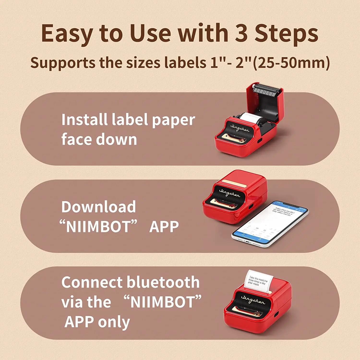 Niimbot B21 Thermal Wireless Label Printer Sticker Mini Barcode Bluetooth Protable Pocket Bar Code Price Tag Printers Free APP