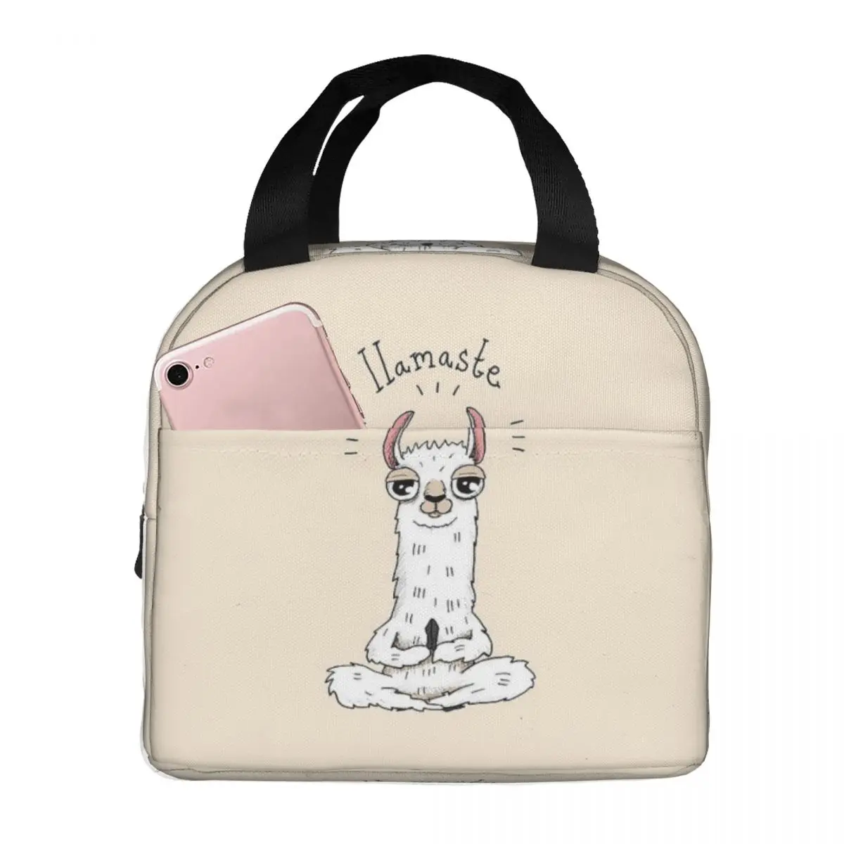 Llama Alpaca Animal Lunch Bags Insulated Bento Box Portable Lunch Tote Picnic Bags Cooler Thermal Bag for Woman Kids Work