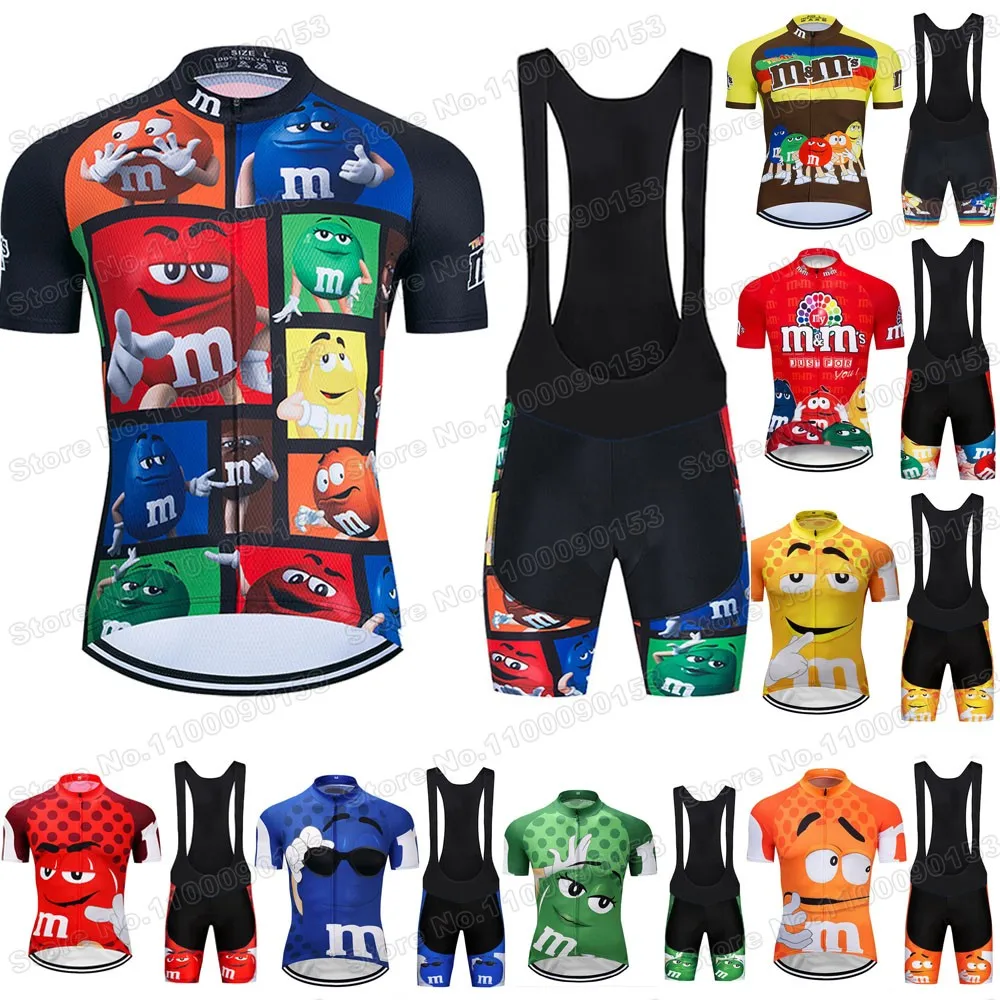 2024 Popular Chocolate Bean Cycling Jersey Set Funny Cartoon Cycling Clothing Men Road Bike Shirt Suit Bicycle Pants MTB Maillot