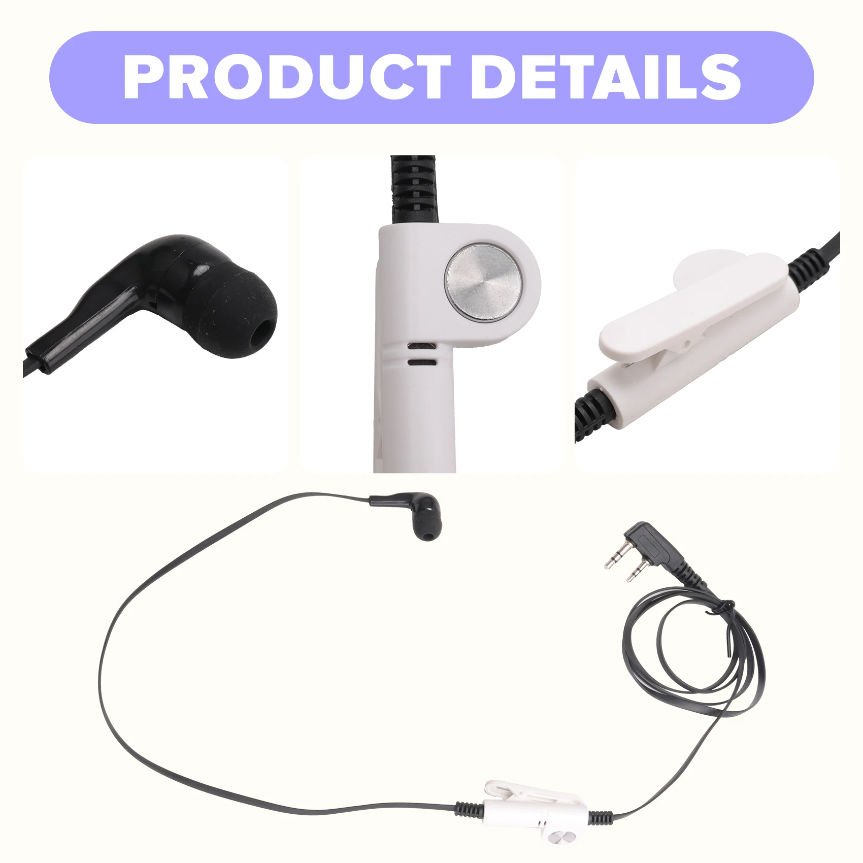 【HOT A69Z!】2 Pin Noodle Style Earbud Headphone K Plug Earpiece Headset For Baofeng Uv5r Bf-888S Uv5r Radio