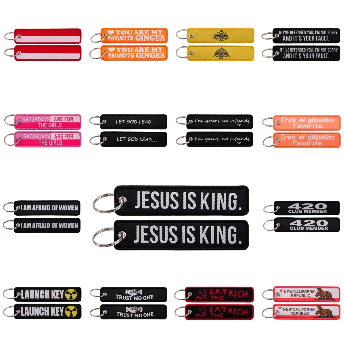 Jesus bordado chave fobs citações etiquetas chave chaveiro para carros da motocicleta titular chave pingente jóias chaveiro amigos presente