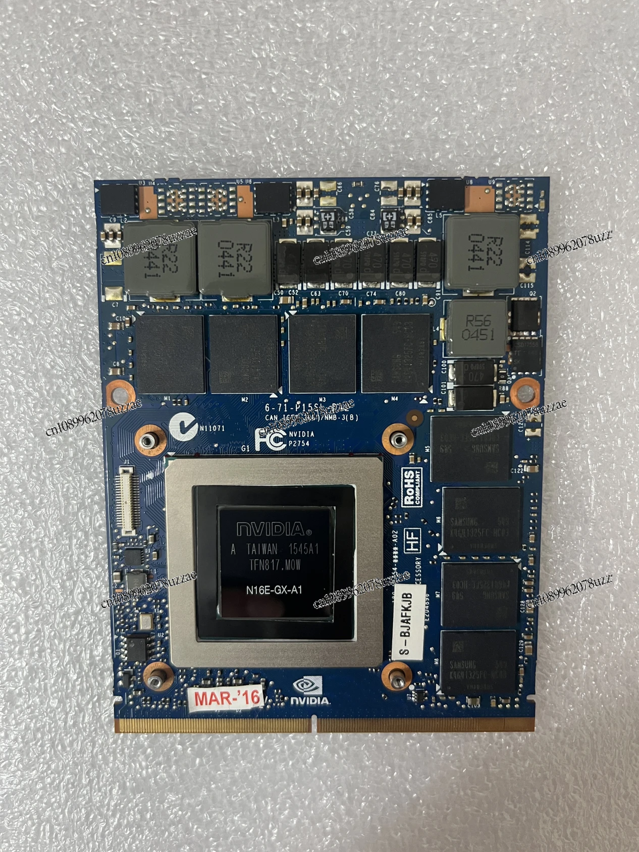 

Dell M6700 M6800 K5100M GTX980M M5000M P4000M P5000M Graphics Board