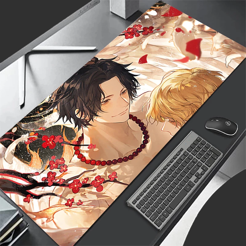 Large E-sports Mouse Pad one Piece Portgas·D· Ace Smooth Flexible Rubber Gamer PC Computer Keyboard For LOL Kawaii XXL Mosuepad