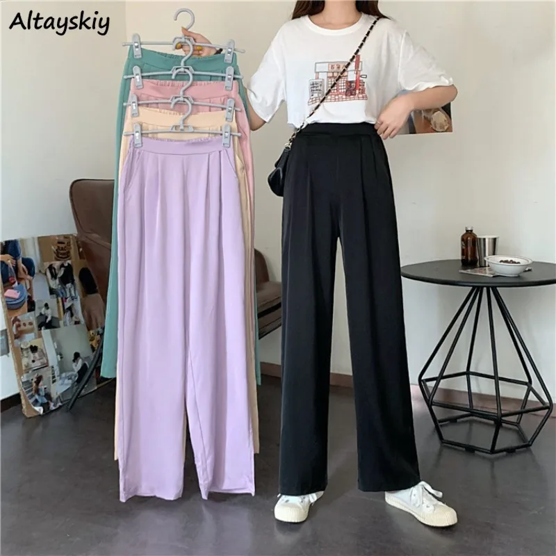 

Candy Colors Pants for Women Fashion Young Design Girls College All-match Loose Spring Summer Chic Students Korean Style Casual