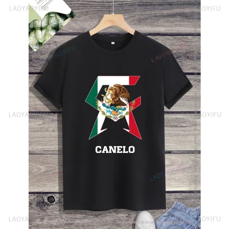 Casual Street Fashion Mexican Boxer Canelo Graphic Summer  Male T Shirts Short Sleeve O-neck Streetwear