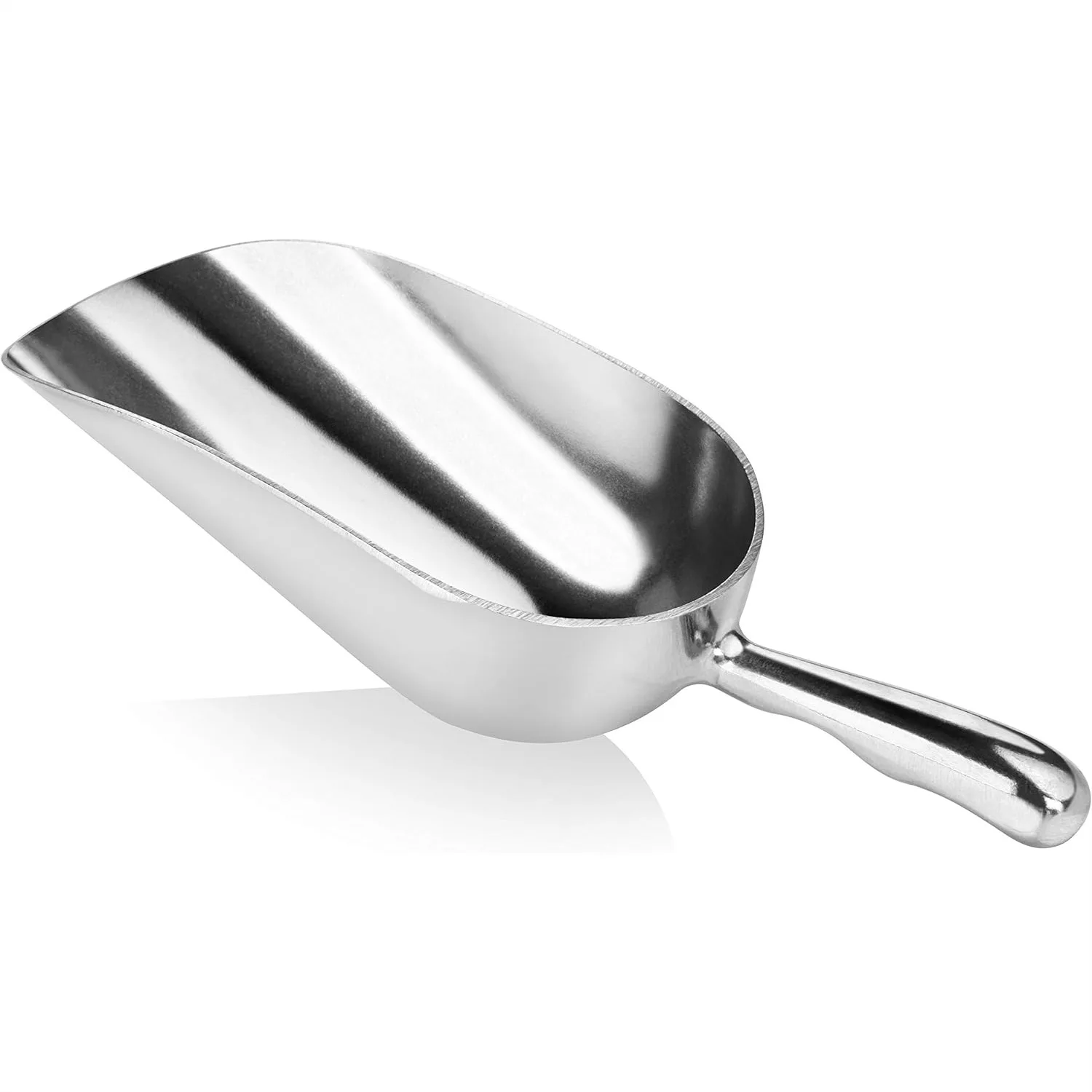 

12 oz Cast Aluminum Utility Scoop for Ice, Flour, Sugar, Popcorn - Silver, Hand Wash Only