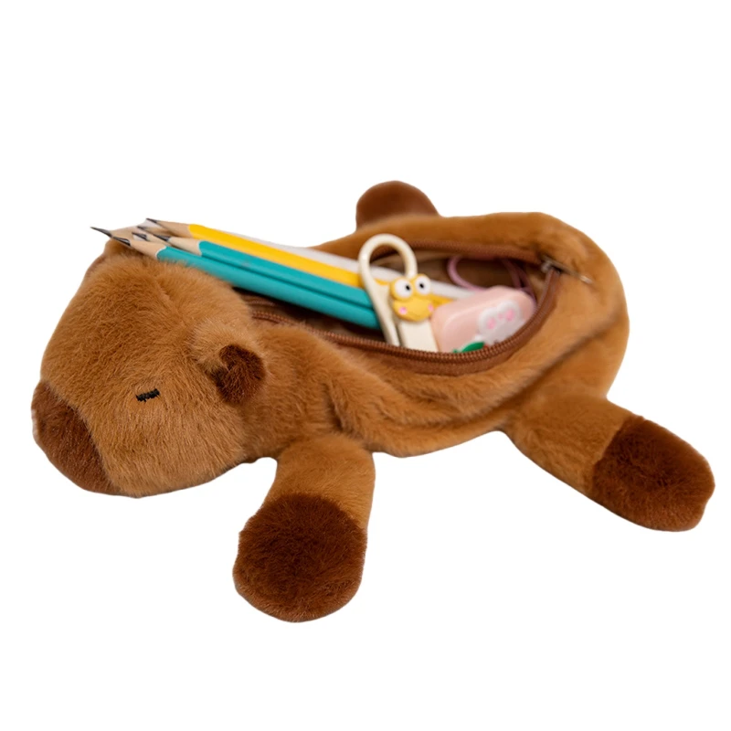 الكرتون الحيوان الفيل الأسد كابيبالا أفخم القلم الحال بالنسبة للطفل سعة كبيرة لوازم القرطاسية حقيبة التخزين للطفل هدية #3