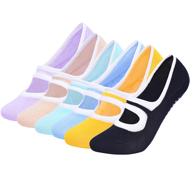 Women High Quality Pilates Socks Anti-Slip Breathable Backless Yoga Socks Ankle Ladies Ballet Dance Sports Socks For Fitness Gym