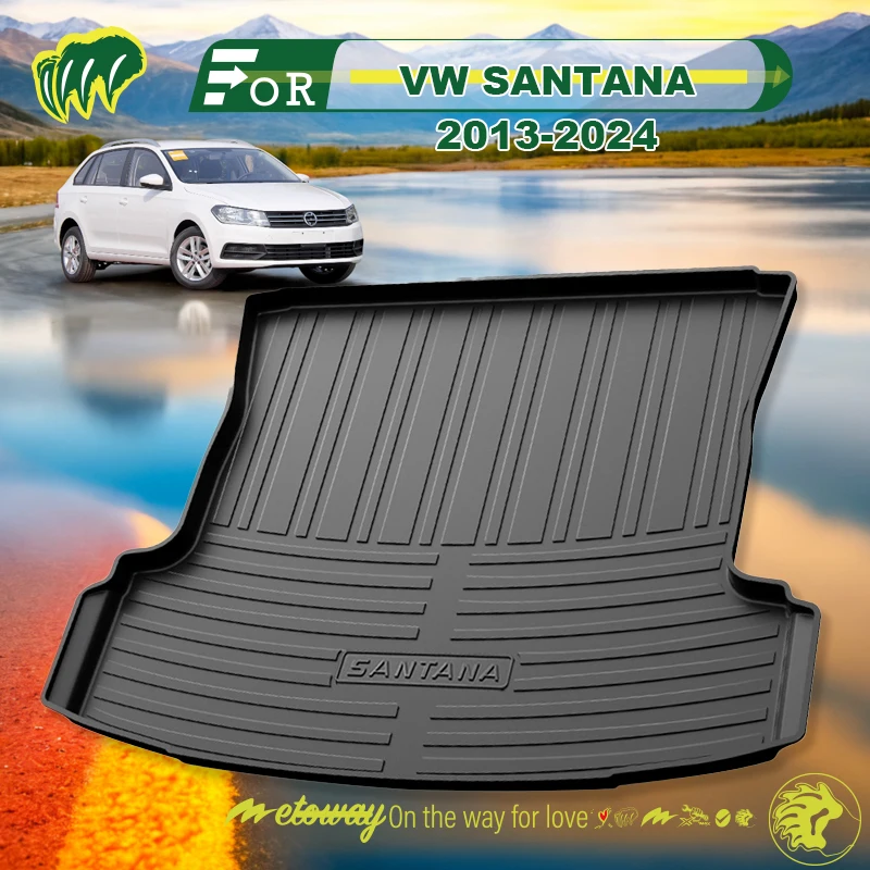 

For VW SANTANA 2013-2024 Custom Fit Car Trunk Mat All Season Black Cargo Mat 3D Shaped Laser Measured Trunk Liners