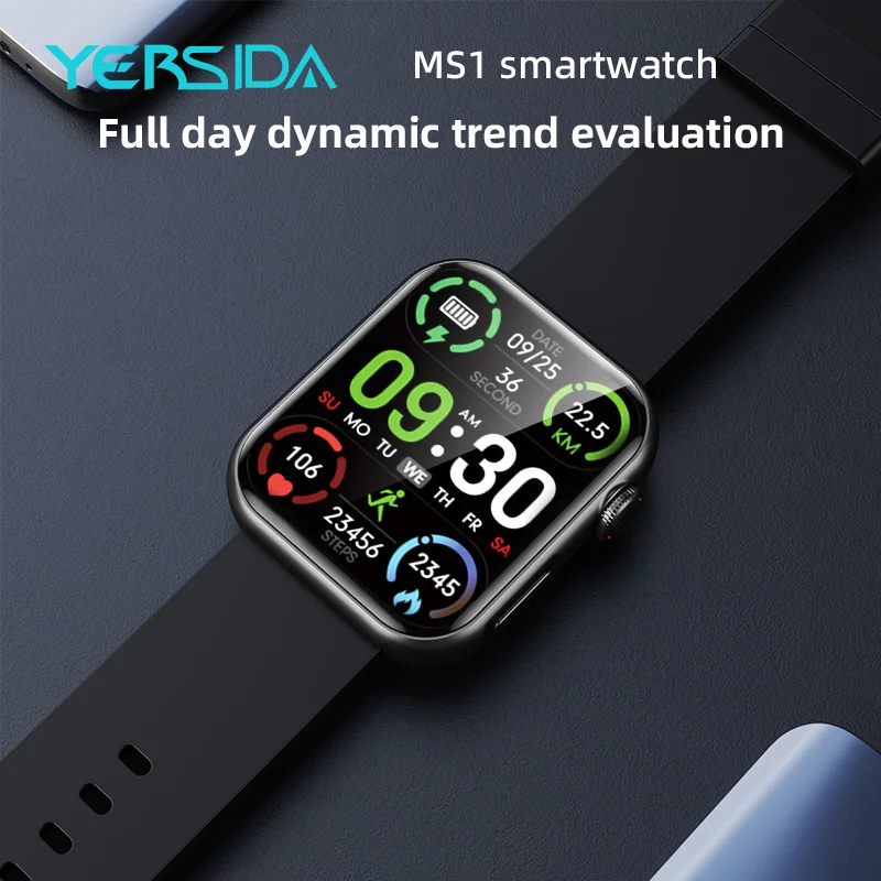 YERSIDA-Reloj de pulsera inteligente MS2 para hombre y mujer, accesorio de pulsera resistente al agua con pantalla táctil de 1,91 pulgadas, Bluetooth, llamadas y seguimiento de actividad física