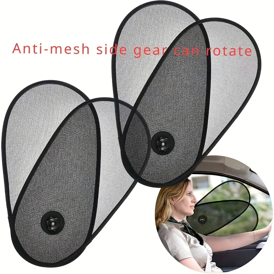 

Mesh Side Window Sunshade, Adjustable Rotatable Visor w/ Suction Cups, Universal for Parking Only