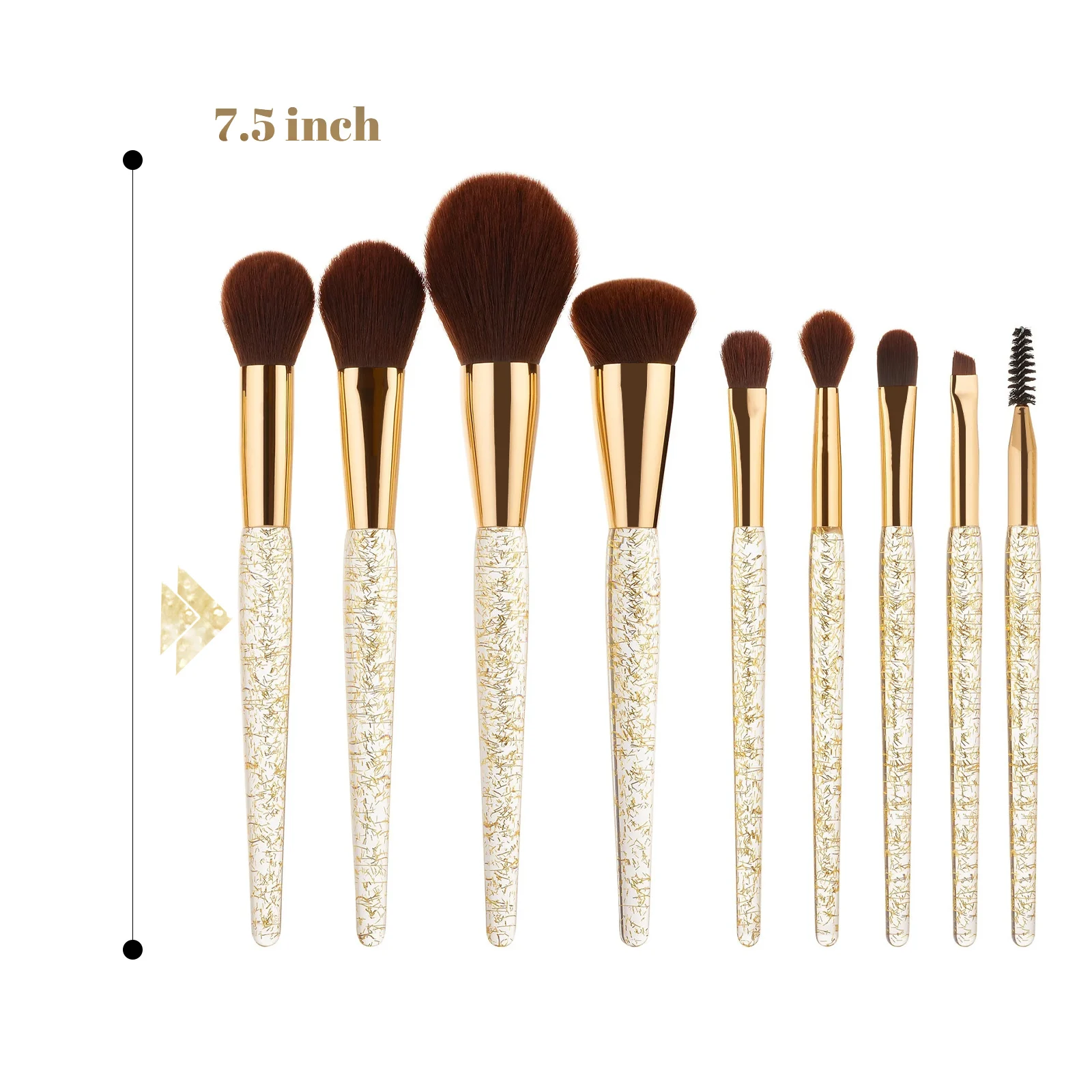 9 Stück Blattgold Make-up Set Pinsel Gesicht Pinsel Concealer Foundation Pinsel Augenbrauen Pinsel ein Universal Set Pinsel