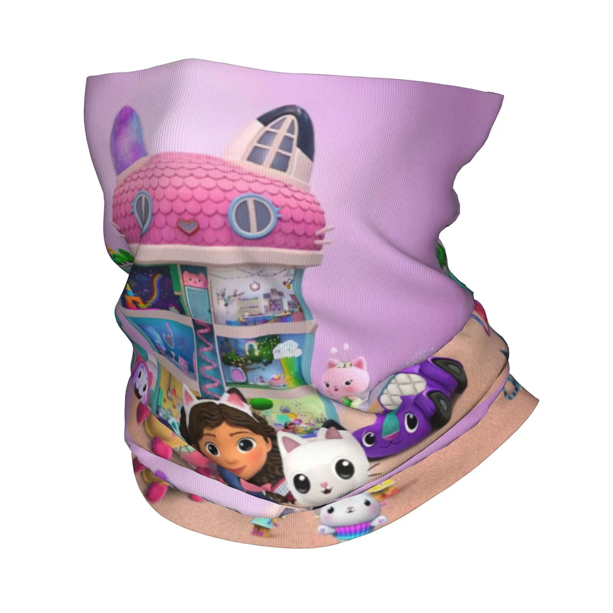 مخصص حورية البحر غابي دمية باندانا الرقبة الجراب للتزلج الجري الرجال النساء التفاف وشاح الكرتون القطط بالاكلافا دفئا