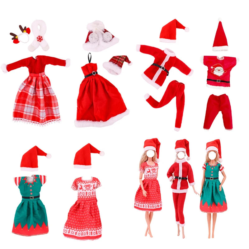 Christmas Day Costume Party Dress for 11.8Inch Barbie Doll Accessories Fashion Clothes For KEN Doll Gift Dollhouse Toys Kid Toys