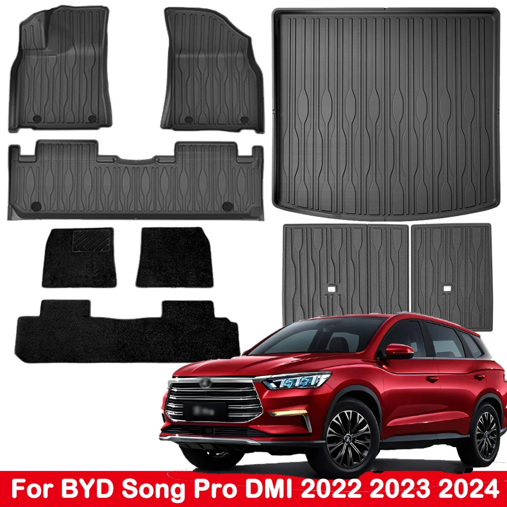 

Car Floor Mats For BYD Song Pro Dmi 2022 2023 2024,All Weather TPE Protector Cargo Liners Waterproof Non-slip Accessories