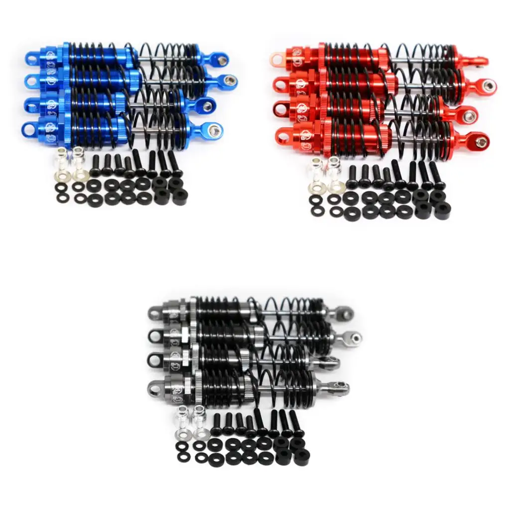 Amortiguador trasero delantero de aleación de aluminio 1/10, 4 Uds., amortiguador trasero delantero Rc resistente al desgaste para pieza de coche TRXXAS SLASH 2WD RC