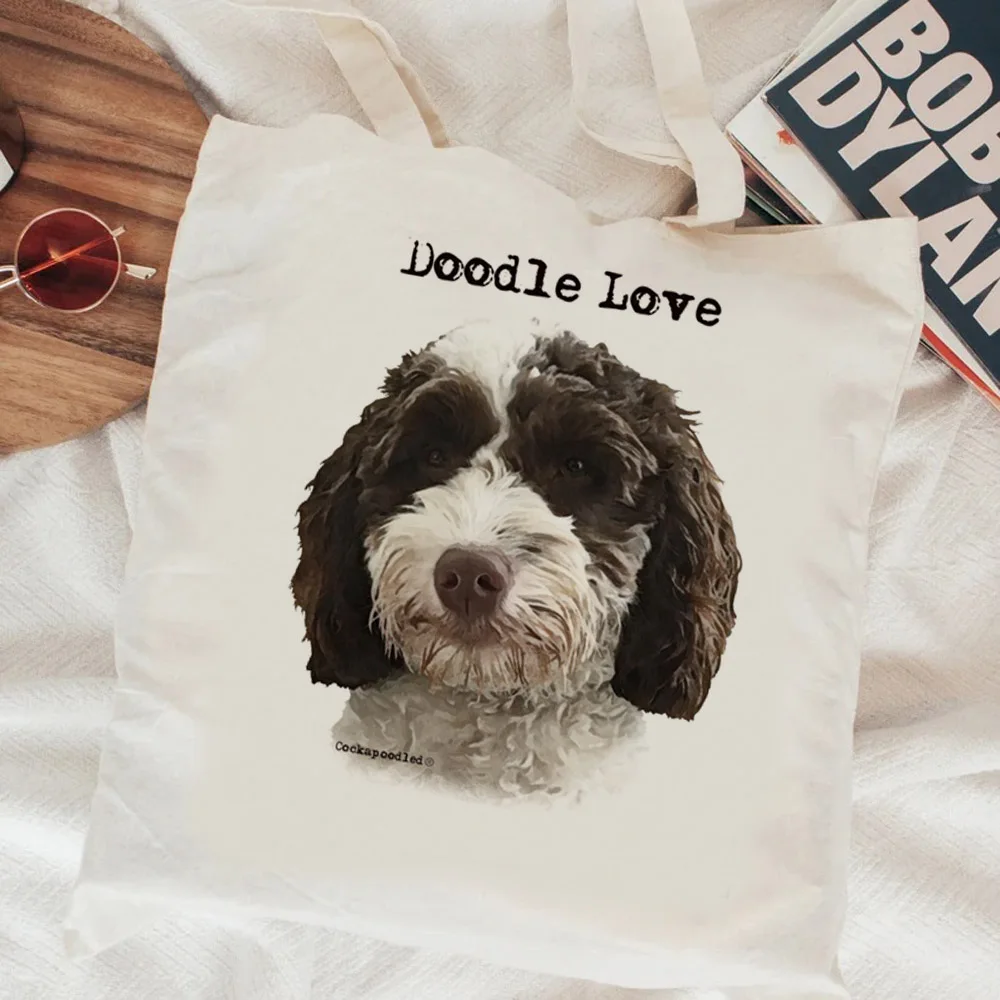 Labradoodle shopping bag bolsa bolsas de tela grocery eco canvas reusable bag tote jute sacola bolsas reutilizables sac toile