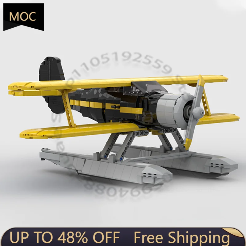 

Набор для сборки модульной модели самолета-поплавка SD17S Staggerwing из серии War, 1058 деталей, конструктор MOC, подарок для детей на праздники, сделай сам