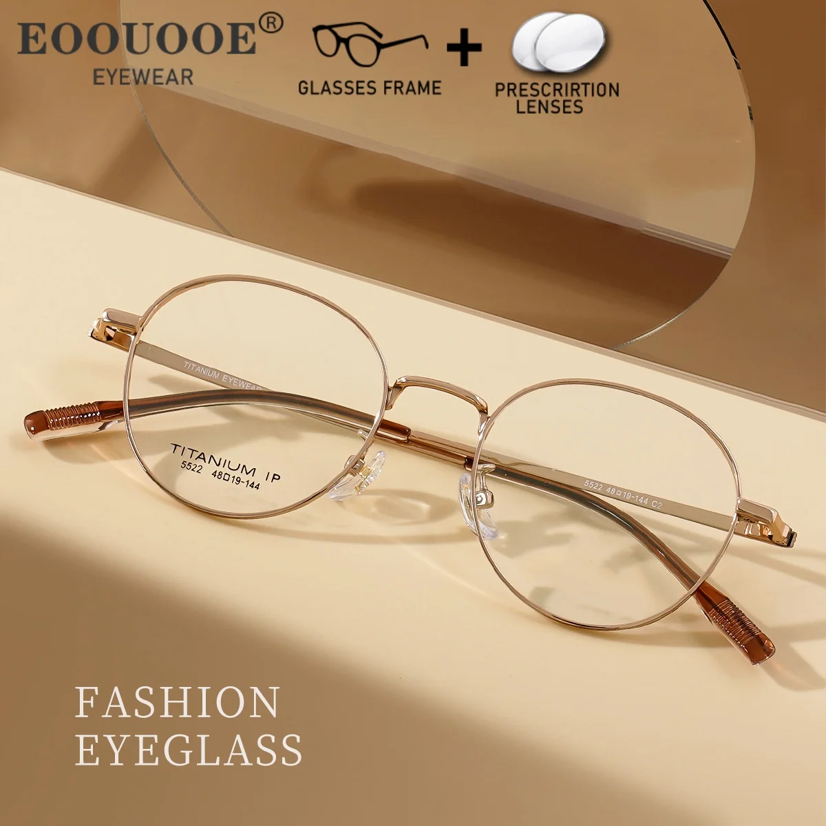 

Myopia For Women Glasses Titanium Round Optical Frame With Prescription Recipe Lenses Progressive Eyewear Reading Hyperopia