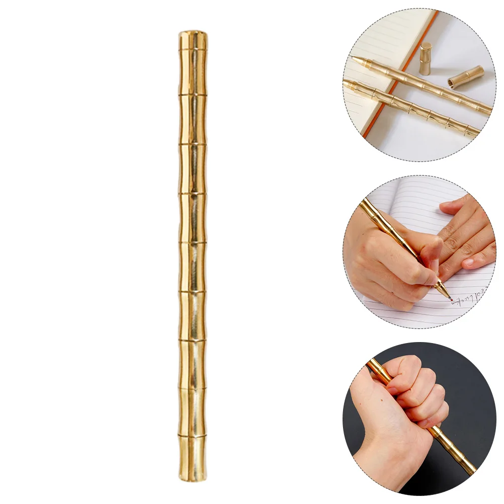 

Brass Metal Business Signature Pen Ergonomic Comfortable Writing Office Neutral Pen Gel Pen for Studying Practical Gift