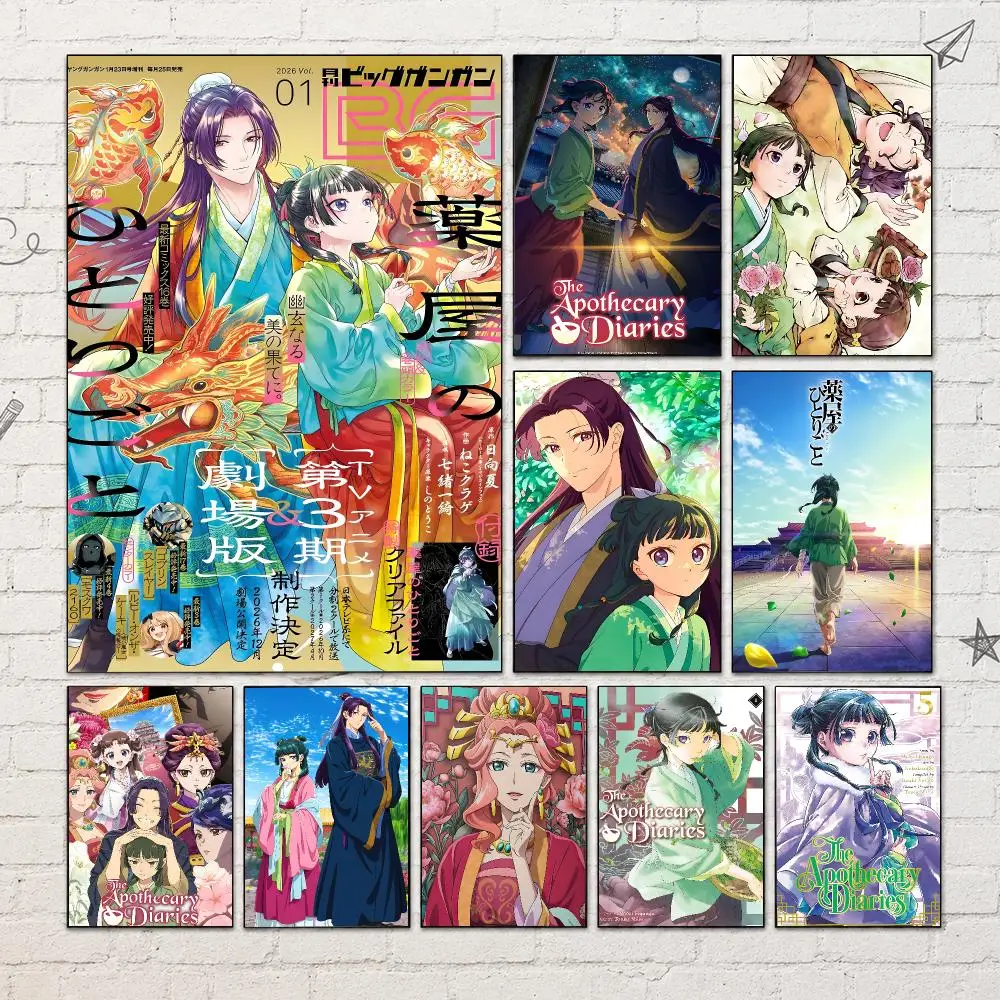 Anime T-The Apothecary Diaries Poster PP Self-Adhesive Waterproof Wall Decor for Bedroom,Living Room,Dorm,Bar Aesthetic Gift