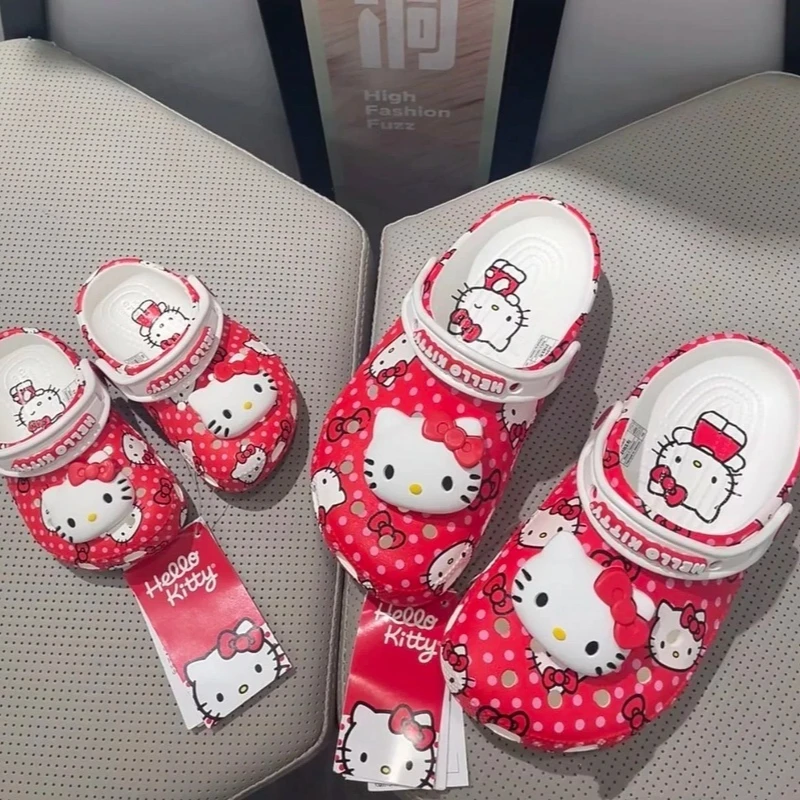 

Kt Cat Sandals Kawaii Eva Anime Home Beach Shoes Summer Home Breathable Non Slip Slippers Adult And Children'S Gifts