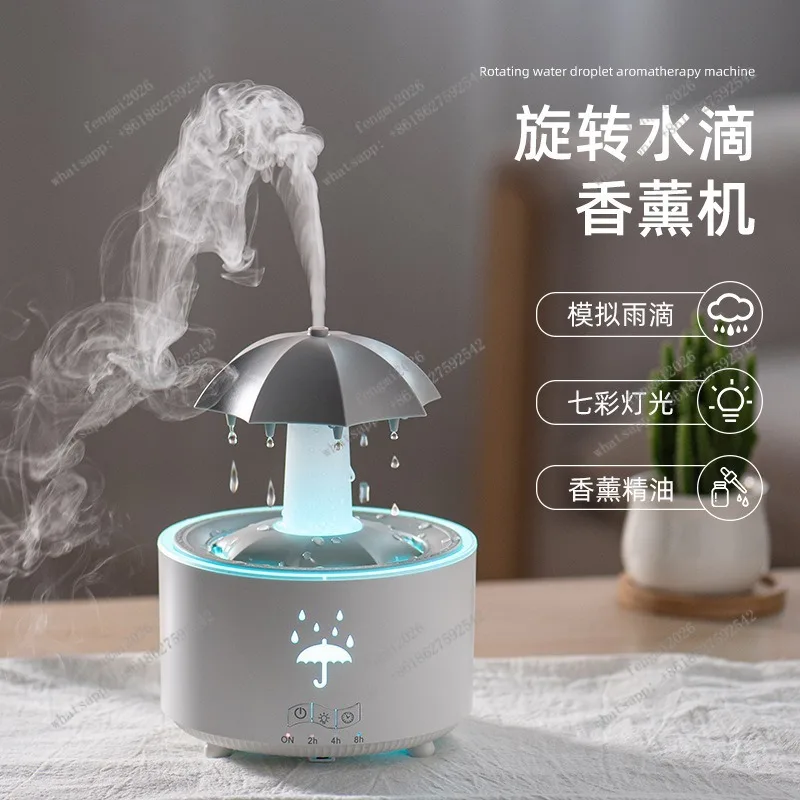 Rotating Water Drop Humidifier 7-Color Light Aroma Diffuser Mist Purifier for Home