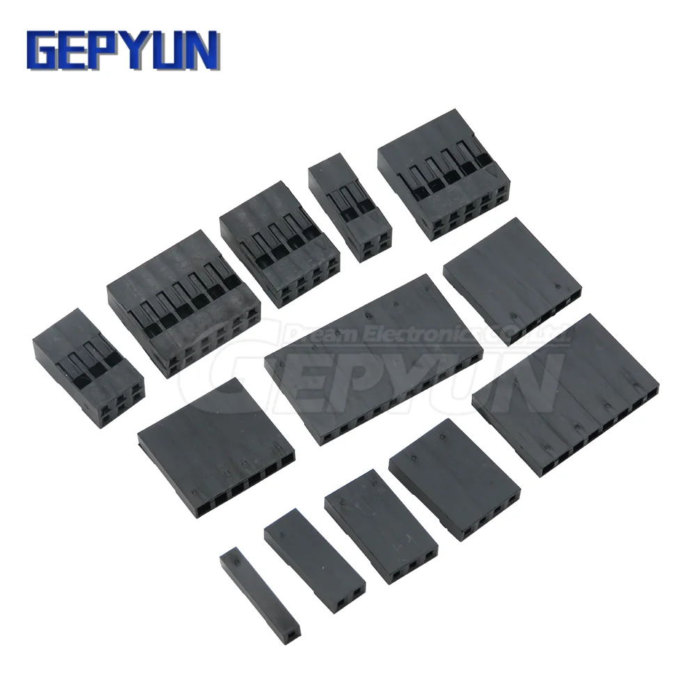 50pcs Dupont Plastic Shell 2.54mm Single /Double Row Dupont Connector 1P/2P/3P/4P/5P/6P/7P/8P/9P/10P 2*4pin/2*5pin Housing