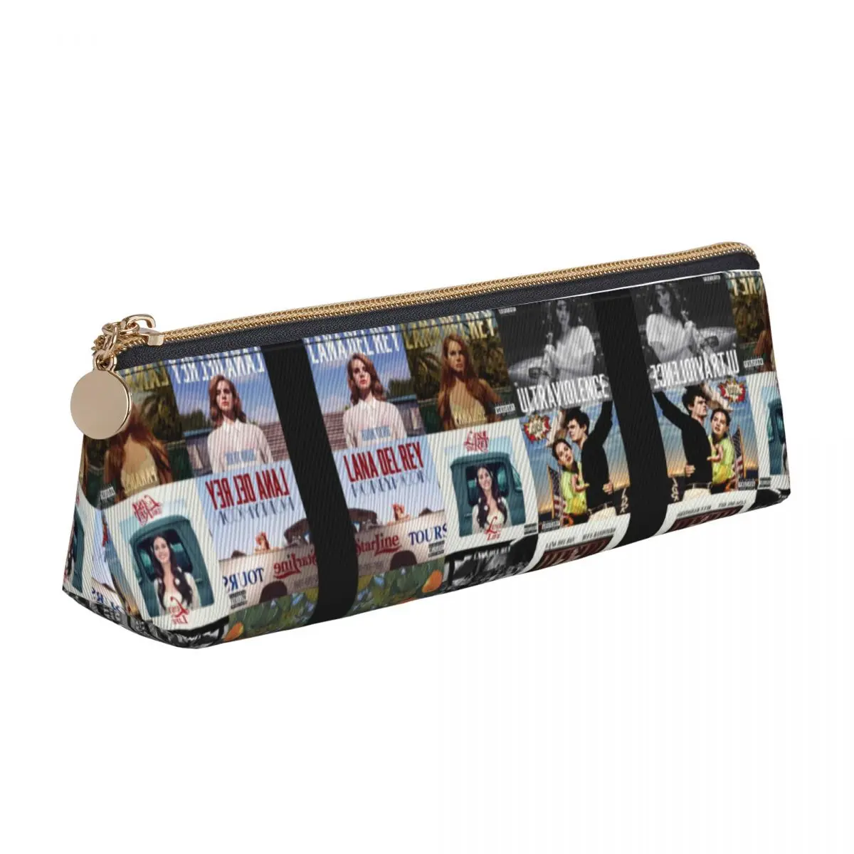 Fashion Pencil Case Cute Lanas Dels Pencil Pouch Singer Music School Pencil Cases Boy Girl Triangle Printed School Stationery