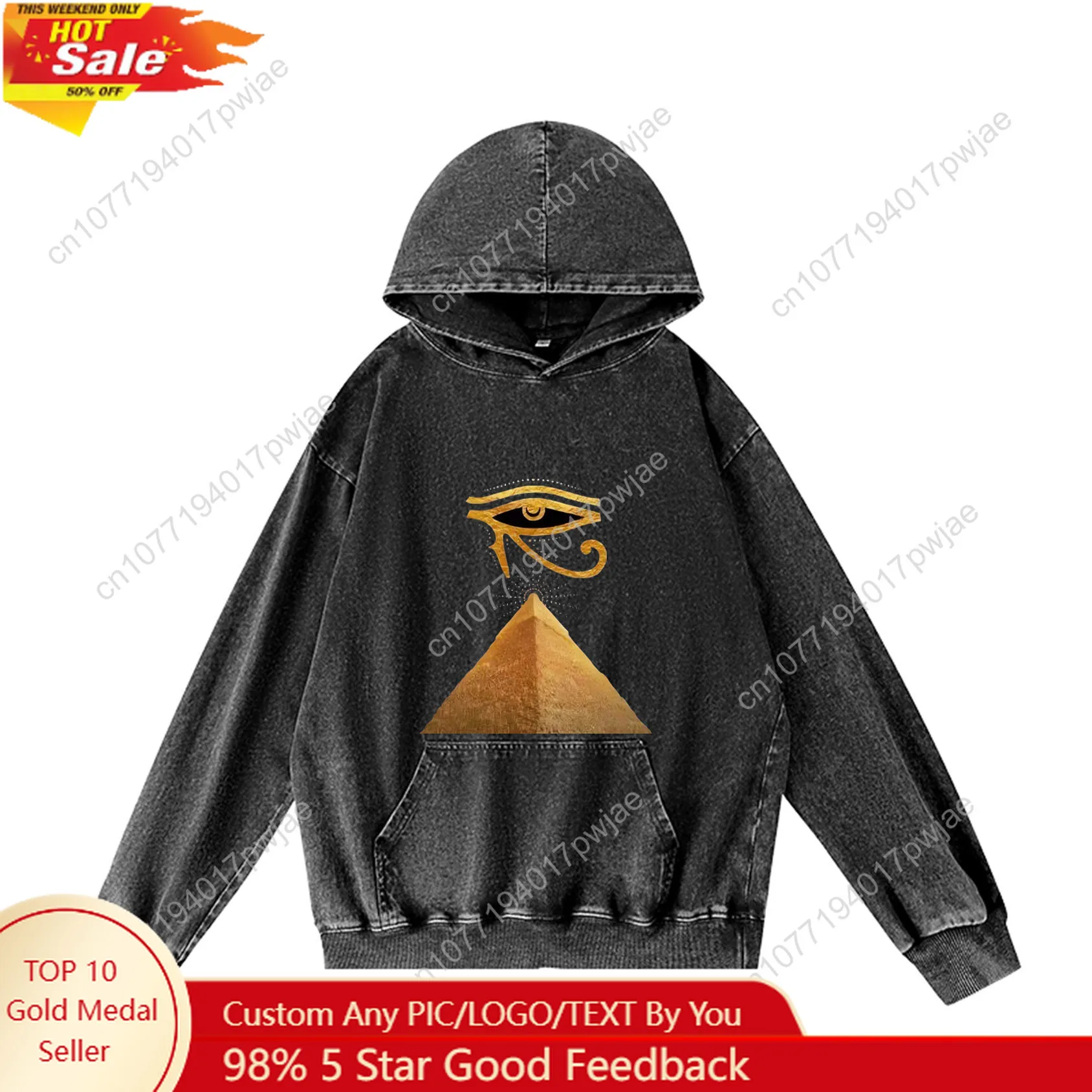 

Horus Egyptian God Eye of Egypt Hoodie Hooded Sweatshirt Men Woman Vintage Pullover Sweatshirt Pocket Oversized Customized Top