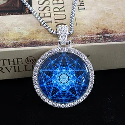 Orgonite Pendant Natural Amethyst Metatron Pendant Healing Necklace Energy Orgonite Meditation Protection Sweater Chain Jewelry