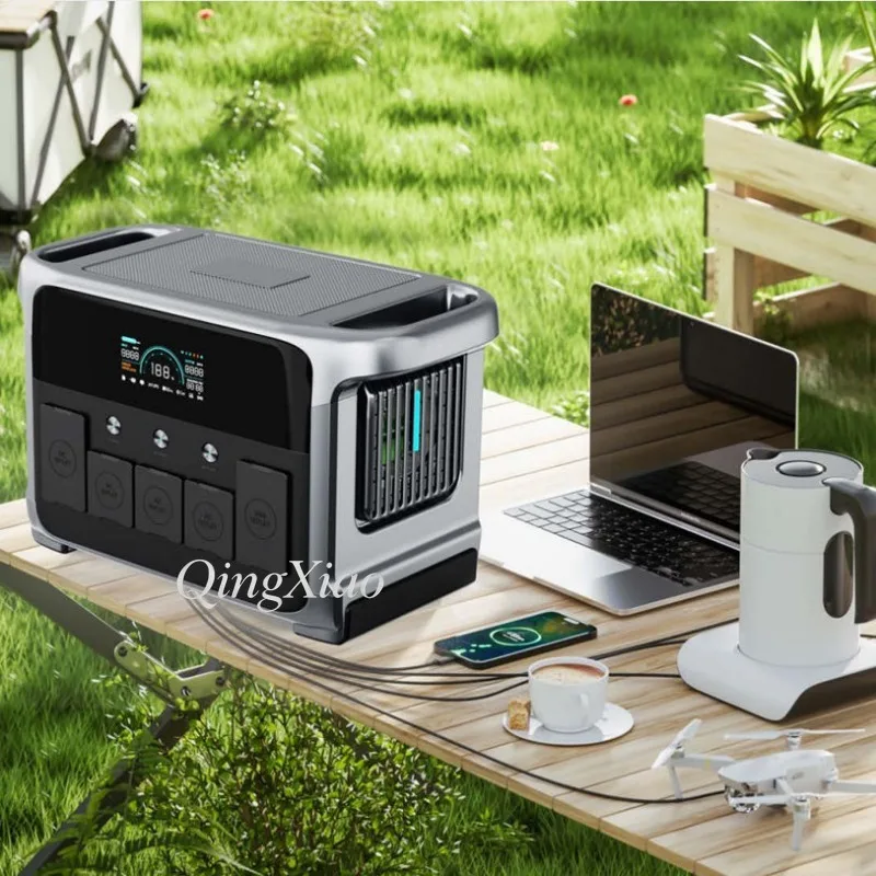 Portable Power Station 2400W Solar Energy Storage Generator With Parallel Function For Outdoor Camping Pure  Sine Wave