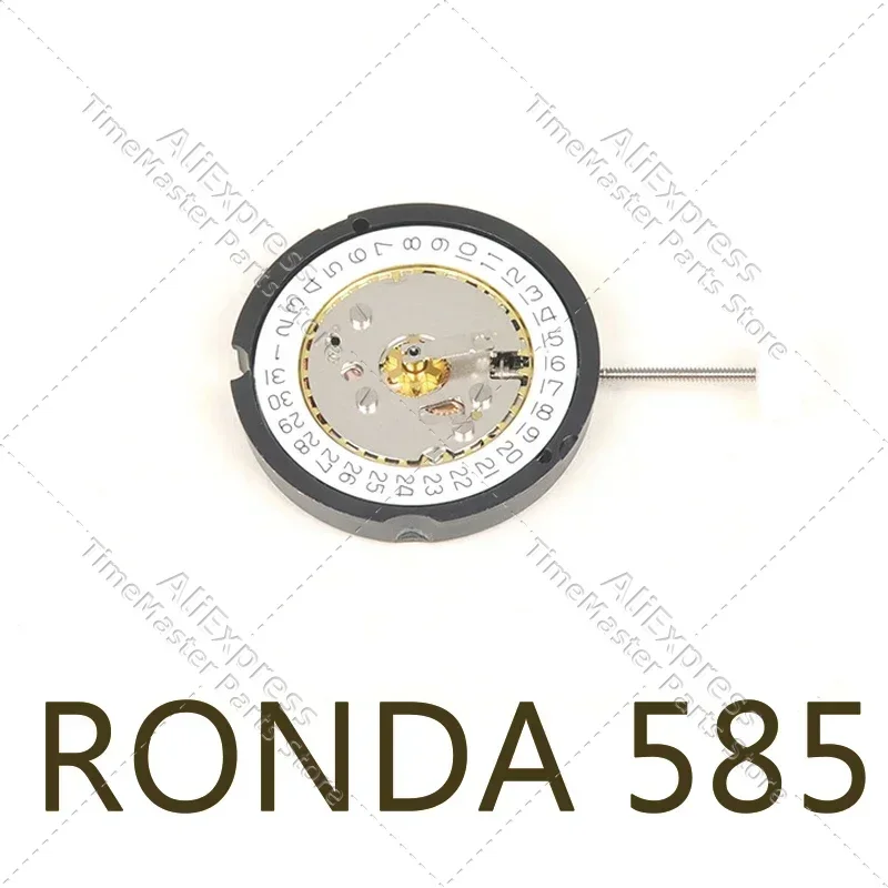 

Switzerland Ronda 585 Triple Hands Quartz Date At 3/6 Electronic Movement Watch Repair Movement Replacement Parts