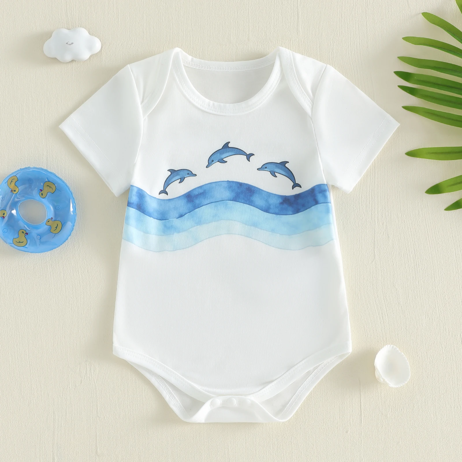 

Очаровательный комбинезон унисекс для новорожденных с милым животным принтом и короткими рукавами для летнего отдыха и комфорта