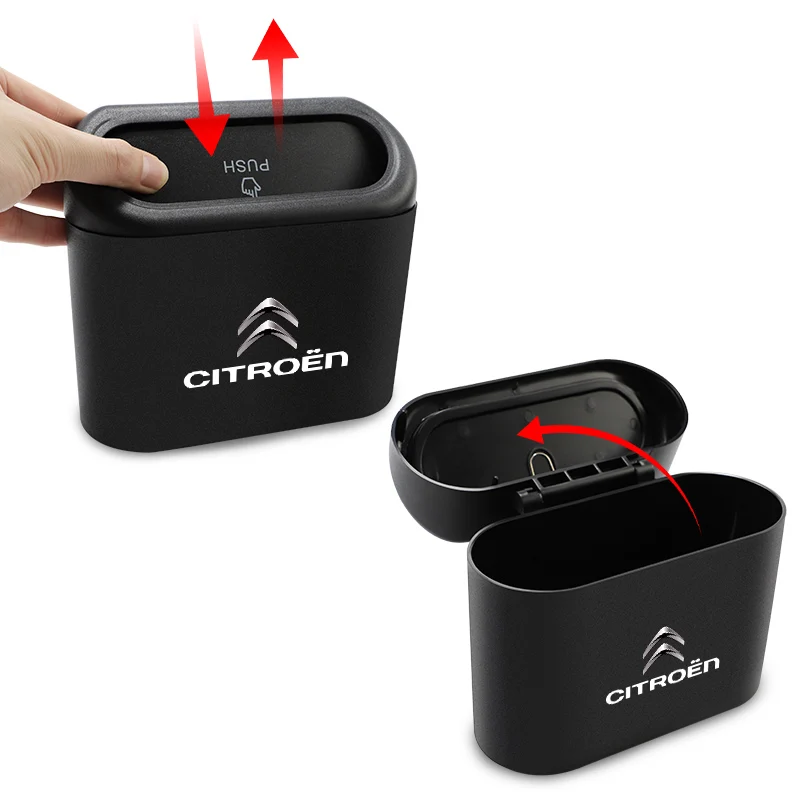 In-vehicle Trash Can Car Logo Garbage Case Storage Bucket Accessories For Citroen C1 C2 C3 Vts C4 Saxo C4L C5 C6 C8 Xsara