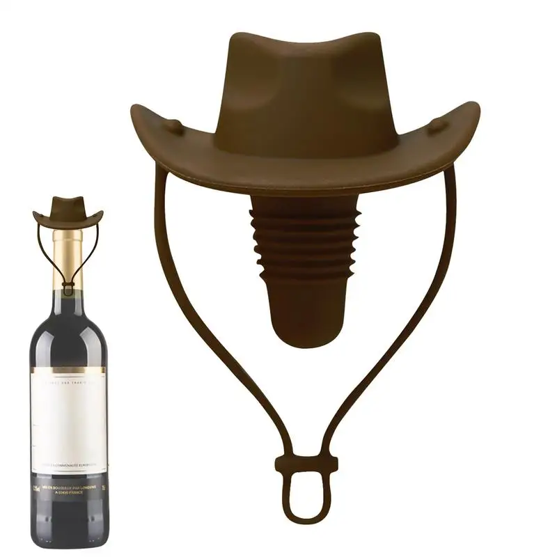 Creative Cowboy Hat Wine Stopper Champagne Bottle Silicone Wine Cork Funny Cowboy Hat Bar Home Wedding Decorative Wine Stopper