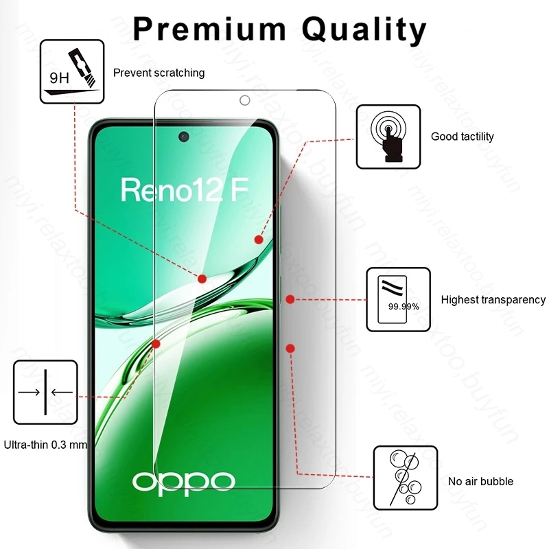 Proteggi schermo 8To1 per Oppo Reno12 F 4G 5G Vetro protettivo Reno12F Vetro fotocamera Reno 12F 12 F F12 2024 CPH2637, CPH2687 6.67"