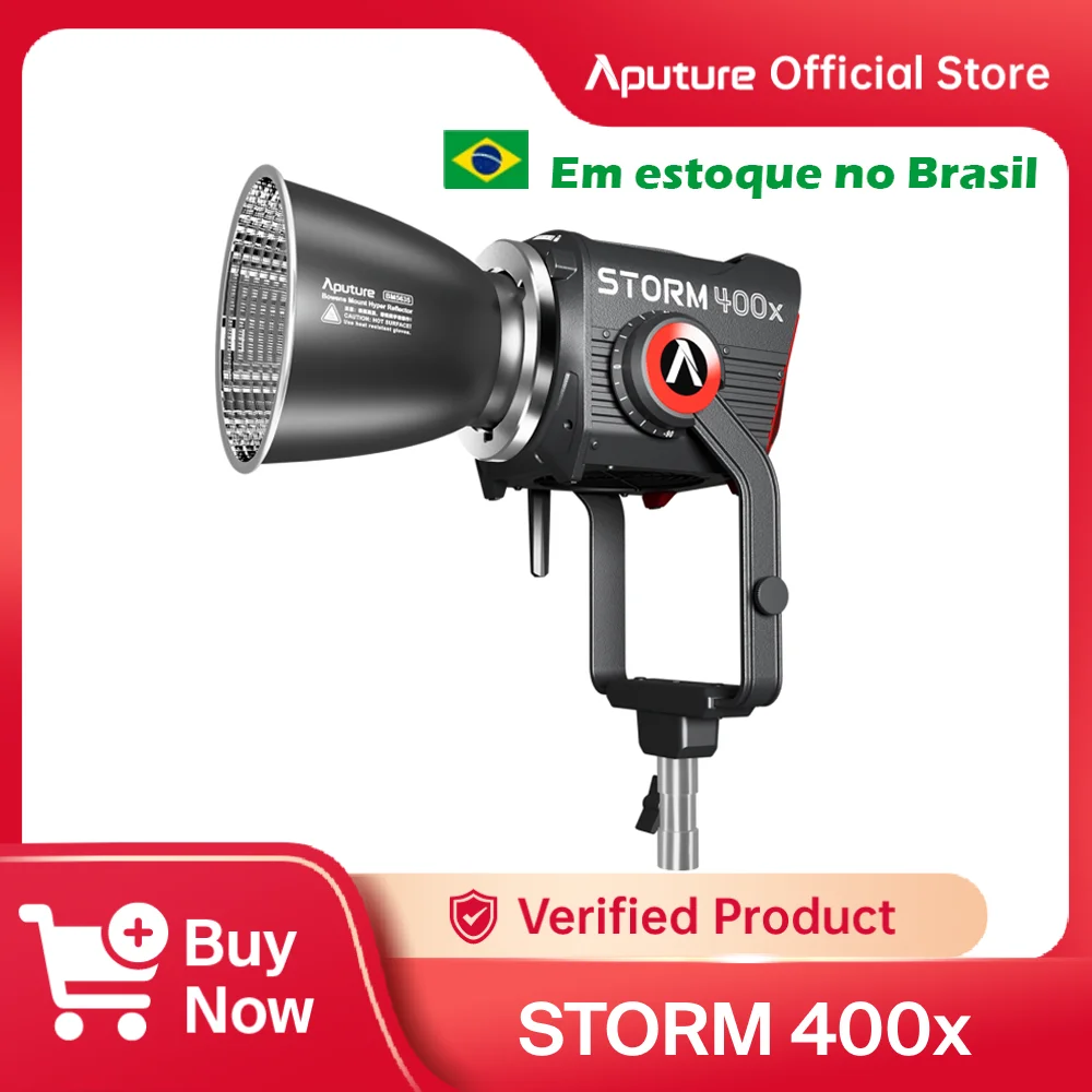 Fazer Brasil Aputure STORM 400x Fotografia Luz 2500K-10000K Ajustável-Branco G/M Fonte de Ponto Compacto Dispositivo de Luz de Vídeo