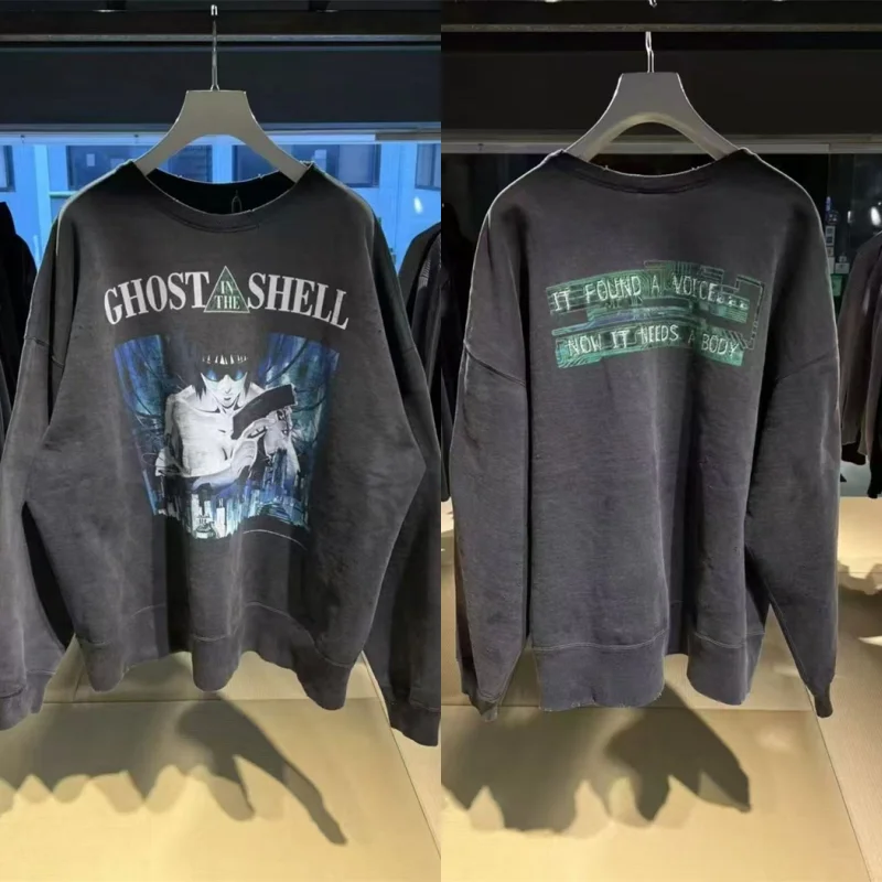 

Men Women Saint Hoodies Assault Shells Mobile Team Prints Japanese Washed Do Old Hole Sweatshirts Round Neck Pullovers Tops