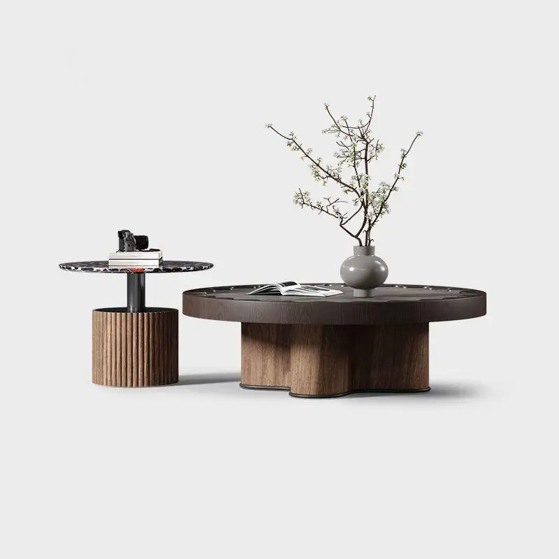 

Medieval style round coffee table combination retro art Italian minimalist living room small household