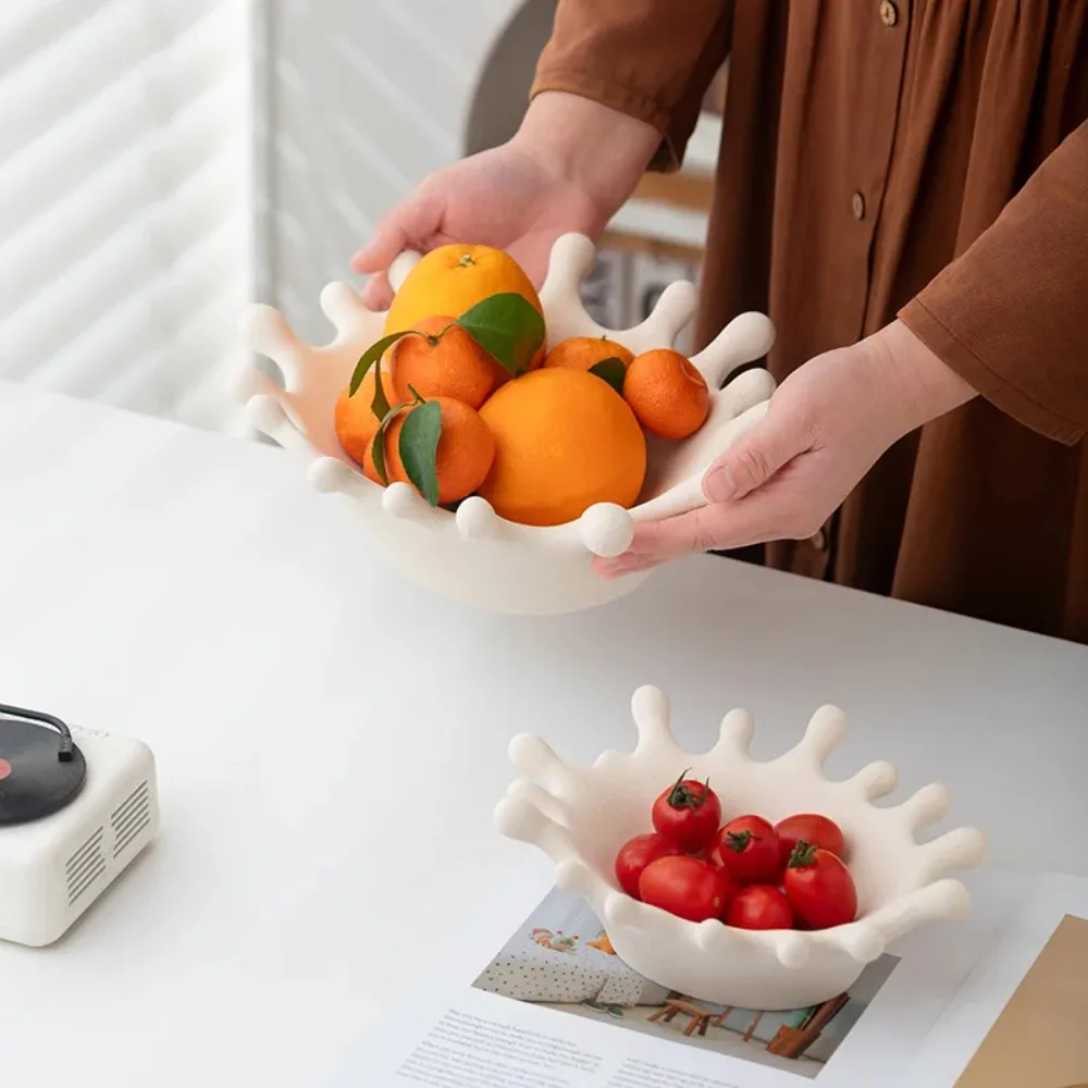 Crown-shaped Ceramic Fruit Bowl Creative Snack Bowl Storage Tray Dried Fruit Tray Fruit Basket Household Ceramic Tableware